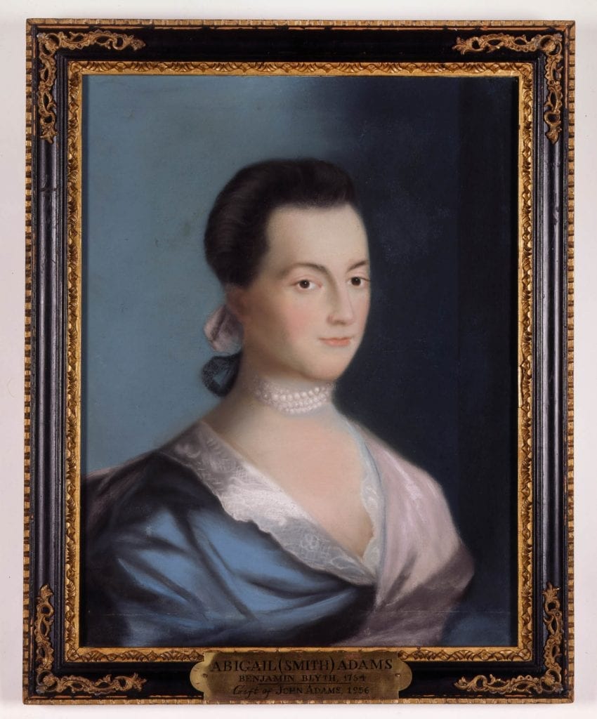 Painting of Abigail Smith Adams, who was both the husband and the mother of two United States Presidents.  Courtesy photo from the Massachusetts Historical Society. Not to be reproduced without permission.