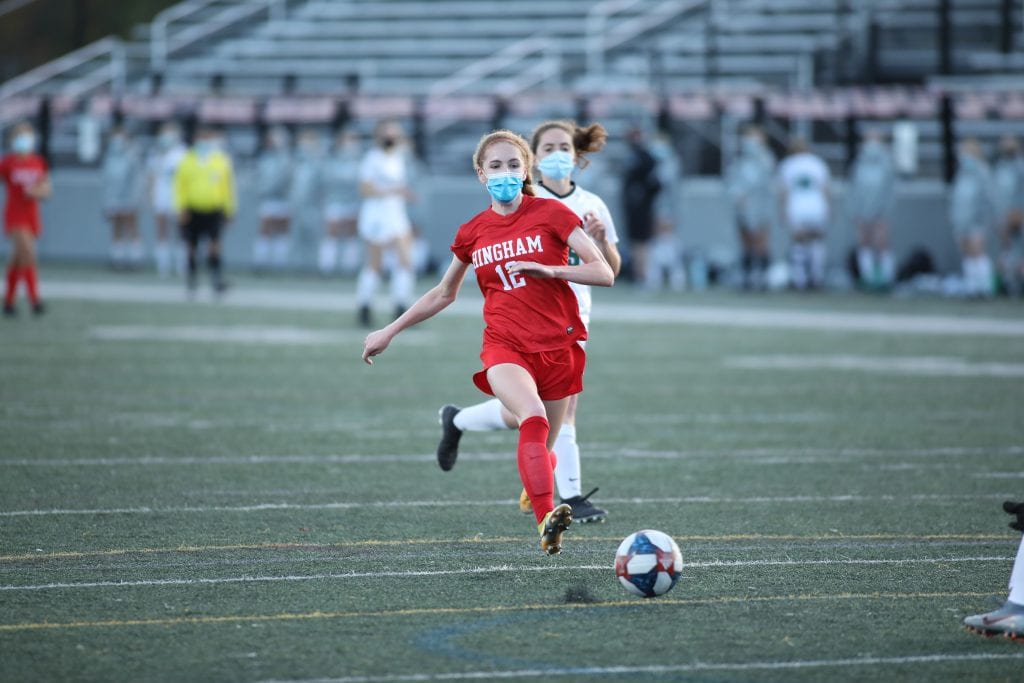 Freshman Claire Murray netted 2 goals in yesterday's game vs. Marshfield. 