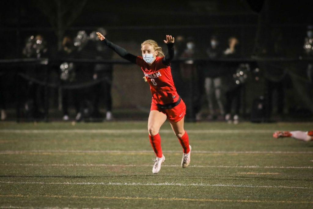 Sophomore Sophie Reale scores the game winning goal in the shoot out vs Whitman-Hanson