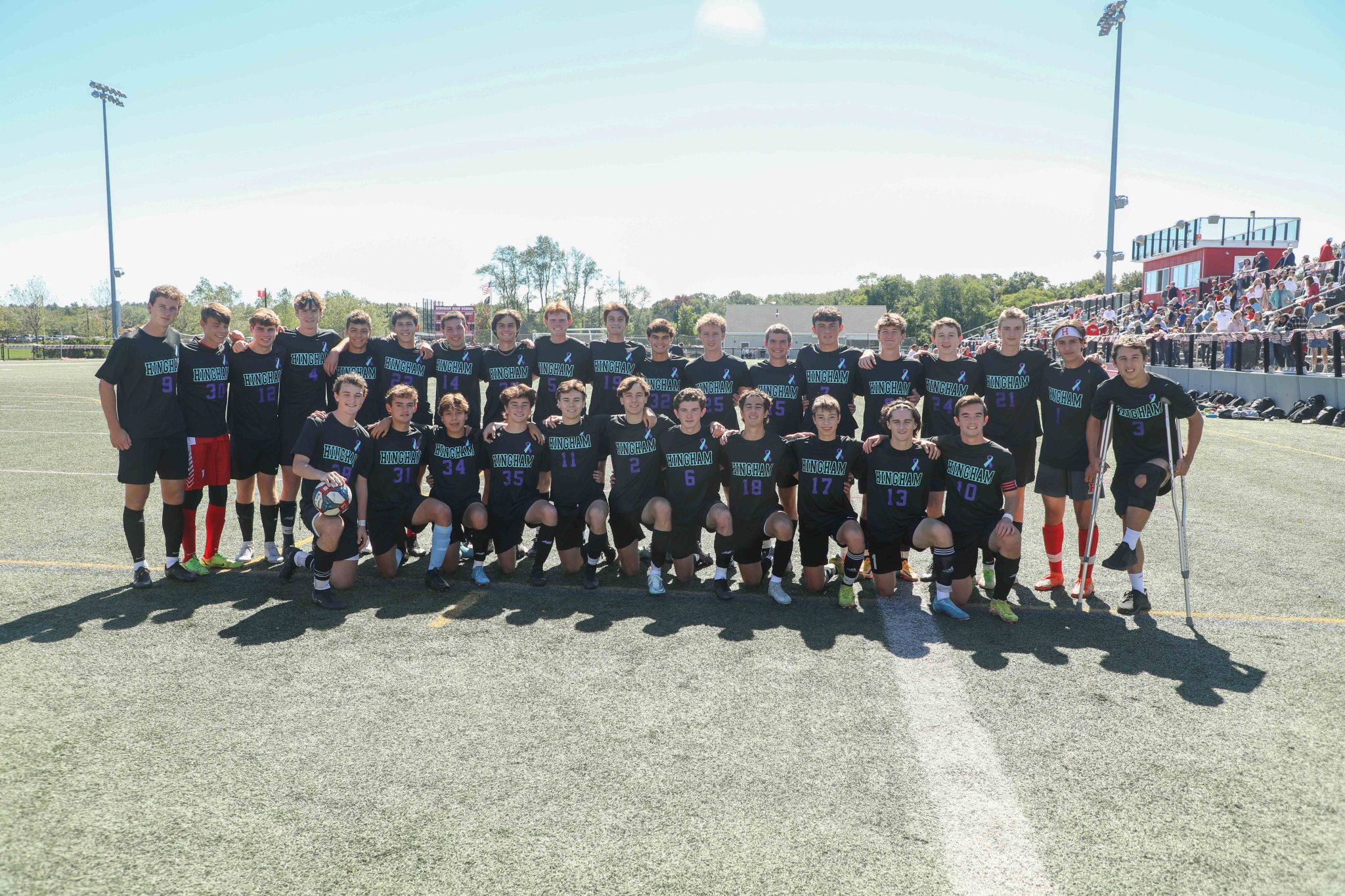 The boys soccer team wore custom black jerseys to bring awareness to Suicide Prevention.  
