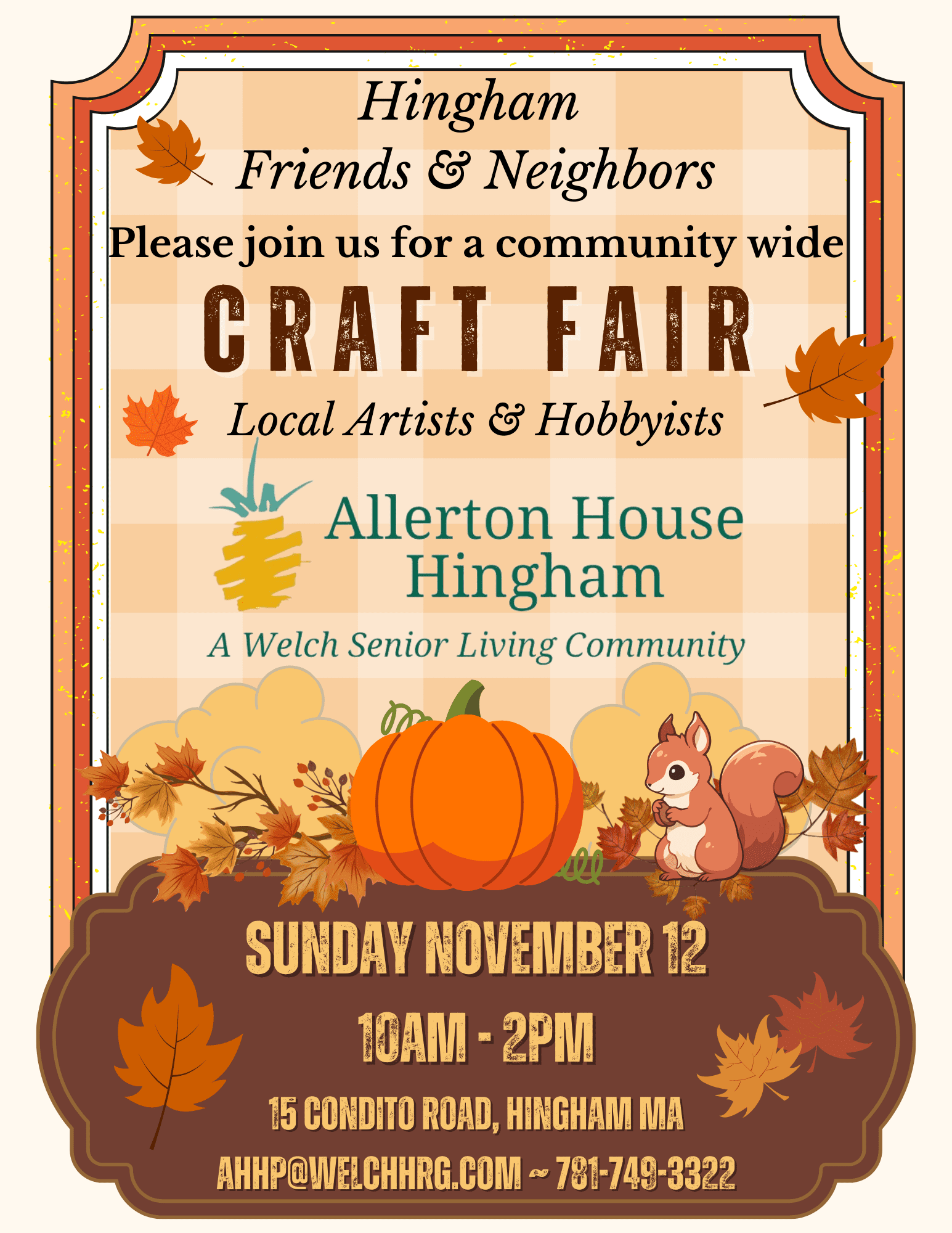 Allerton House hosting Fall Festival Craft Fair Hingham Anchor